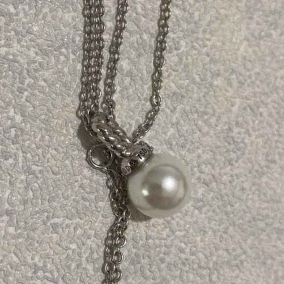 David Yurman Sterling Silver Pearl Pendant Necklace in White - Picture 4 of 6